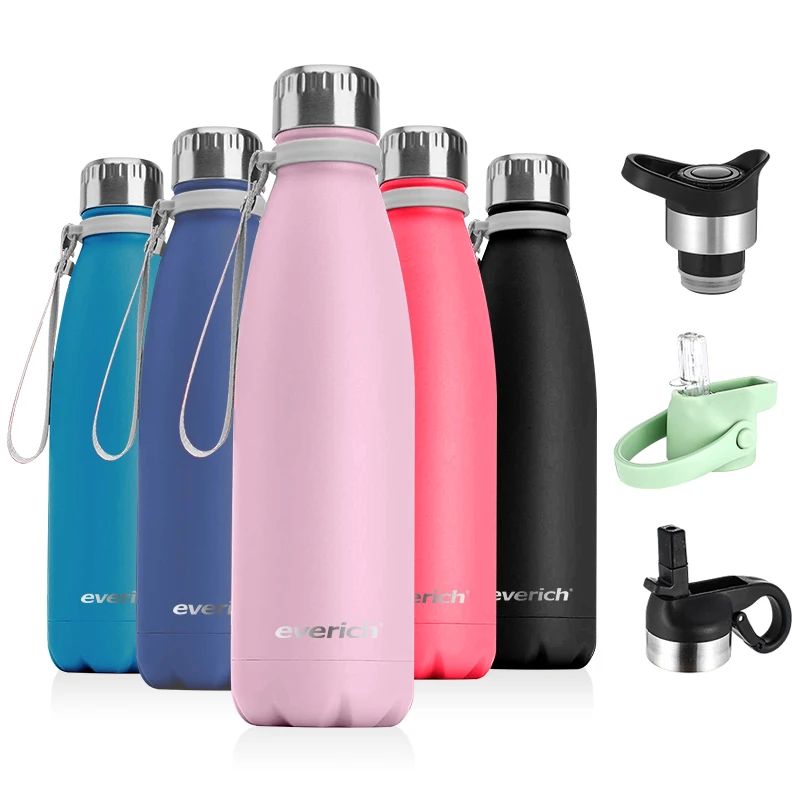 Wholesale high quality 304 stainless steel luxury thermos flask eco friendly cola shaped water bottle with handle