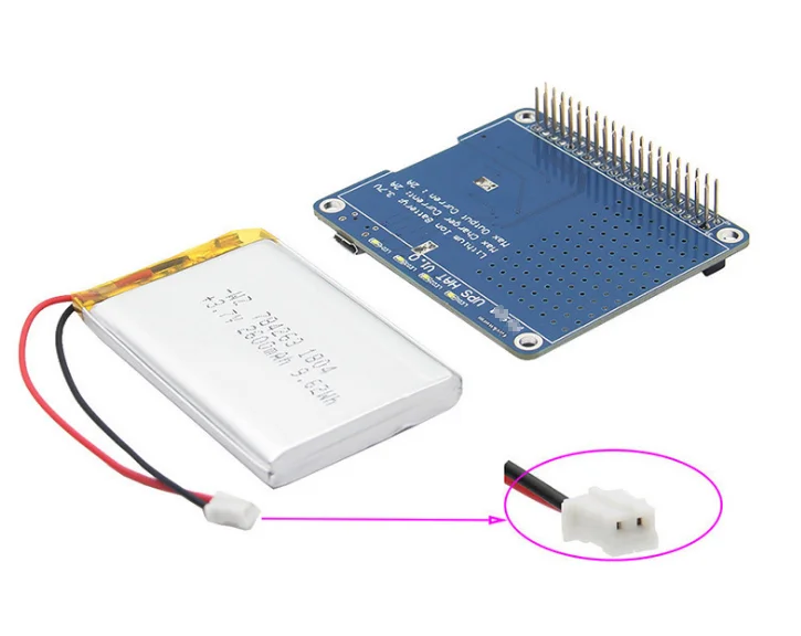 
Rasp-bery Pi 3B+ Lithium Power Expansion Board UPS HAT board supports charging while placing can display power 