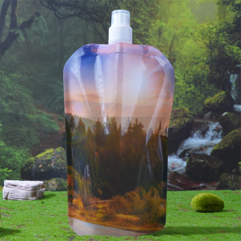Digital Printing Custom Plastic Stand Up Filling Liquid 30ml 200ml 250ml Milk Juice Shampoo Beverage Sealing Spout Bags