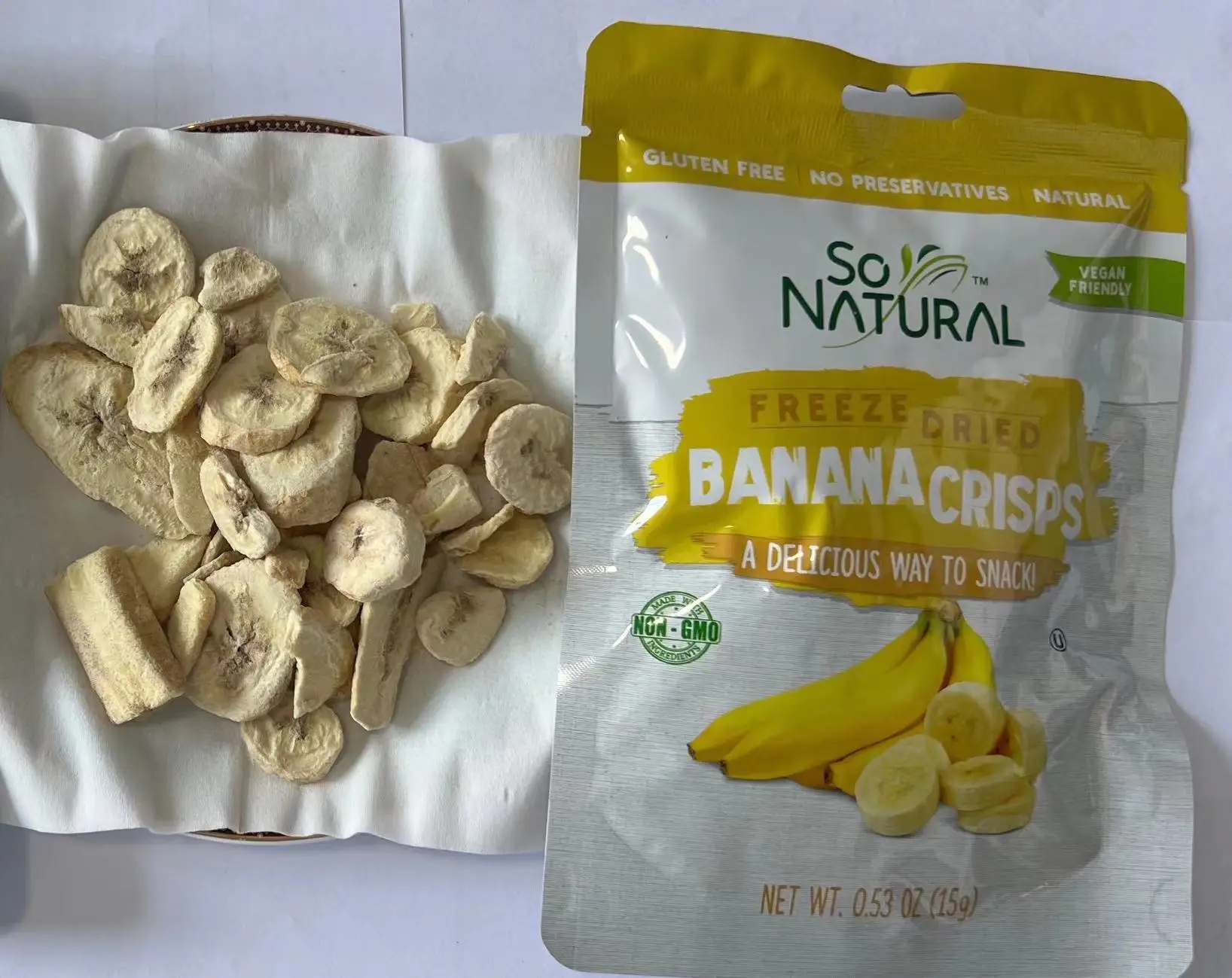 So Natural Crispy Banana Freeze Dried Banana Crisps