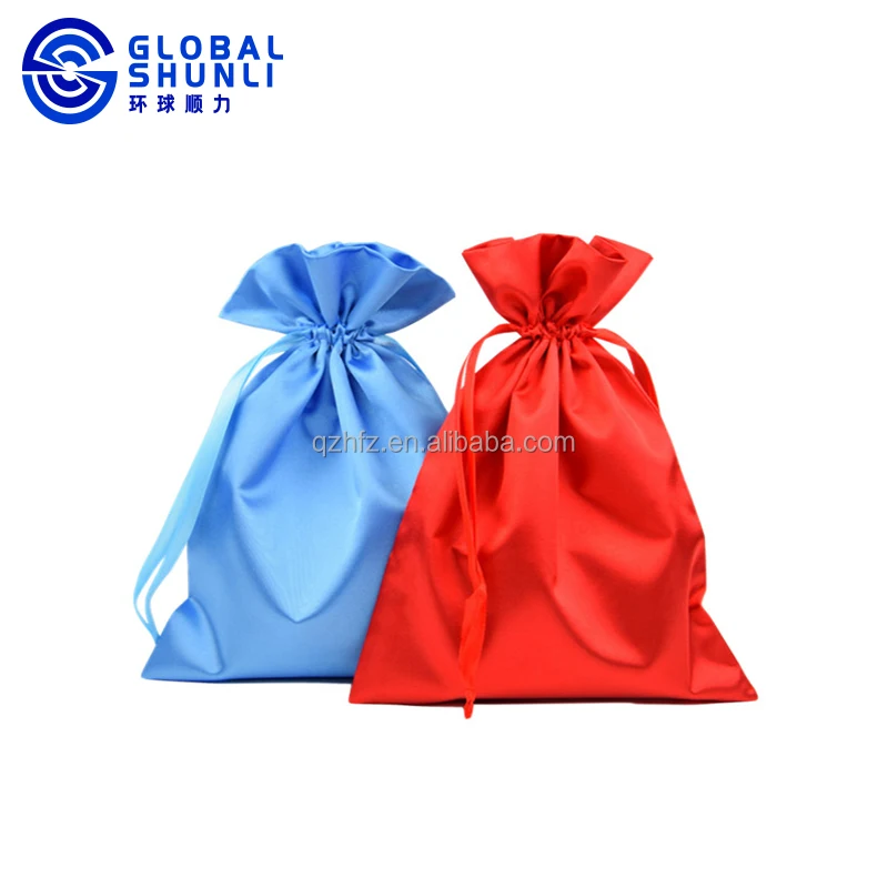 Оптовая продажа от Global Shunli Подарочный шелковый атласный мешочек для наращивания волос черный мешок с индивидуальным