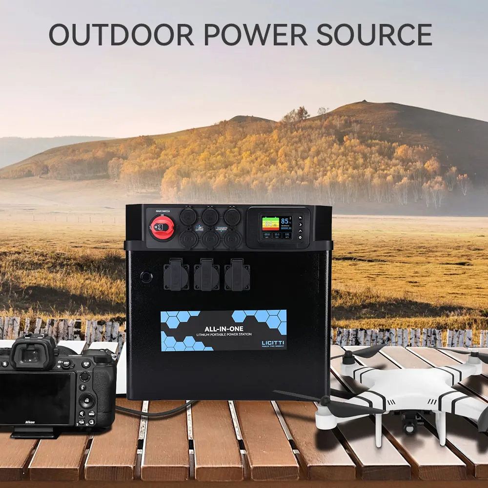 Licitti solar rechargeable battery generator lifepo4 3000W portable power bank stations