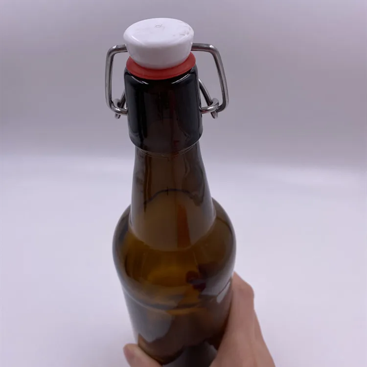Wholesale  16oz 500ml 1000ml Amber Grolsch Empty Custom Swing Top 500ml Glass Beer Bottle