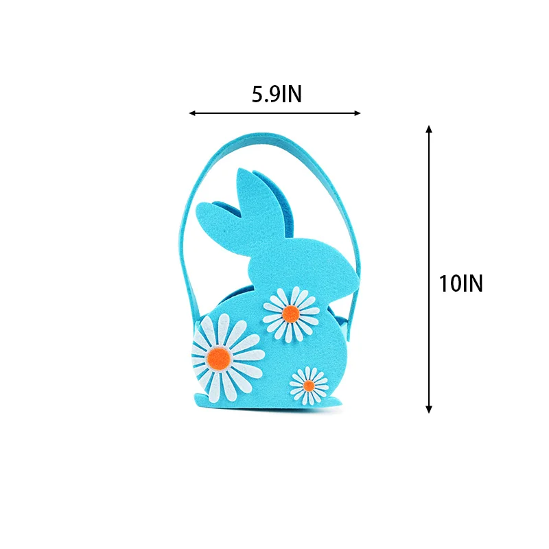 Wholesale Felt Bunny Easter Basket Cartoon Rabbit Candy Egg Storage Bag Easter Party Decoration for Kids