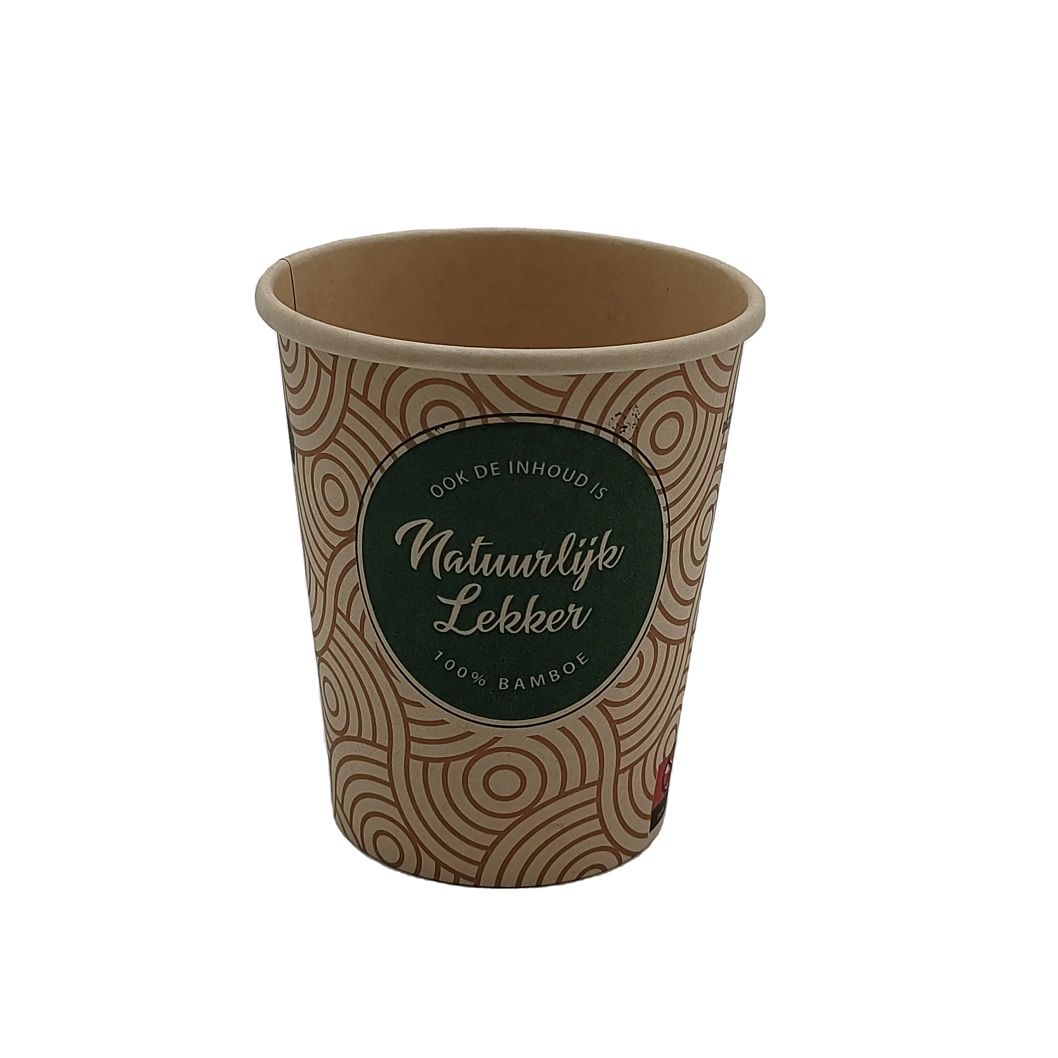 Customized Color Single Wall Paper Cups for Hot Water Tea Coffee Glass with Lids