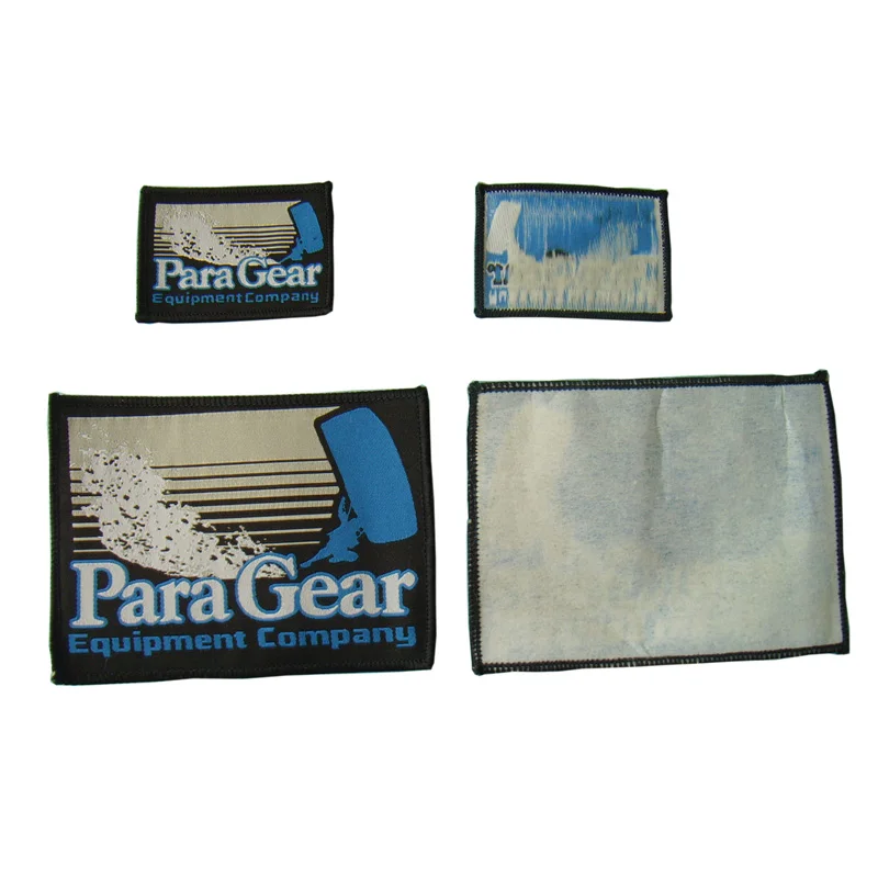 High Density Custom Design logo Woven Label Merrow Border Edge Garment Tag for Clothing