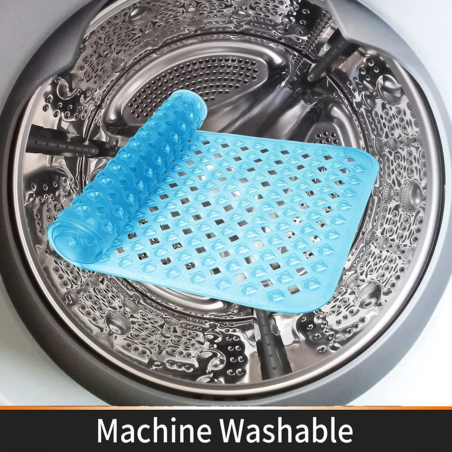 34.5 x 15.5 Inches Pink PVC Machine Washable BPA Latex Phthalate Free Bath Mats