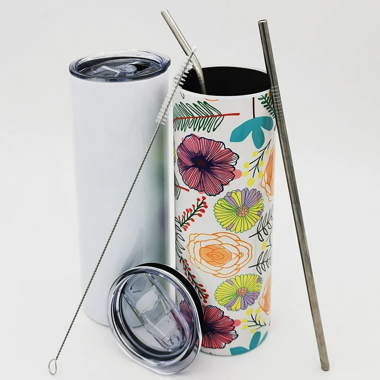 
20 30 oz straight stright colored skinny blank white 20oz 30oz ounce dye sublimation stainless steel tumbler cups in bulk 