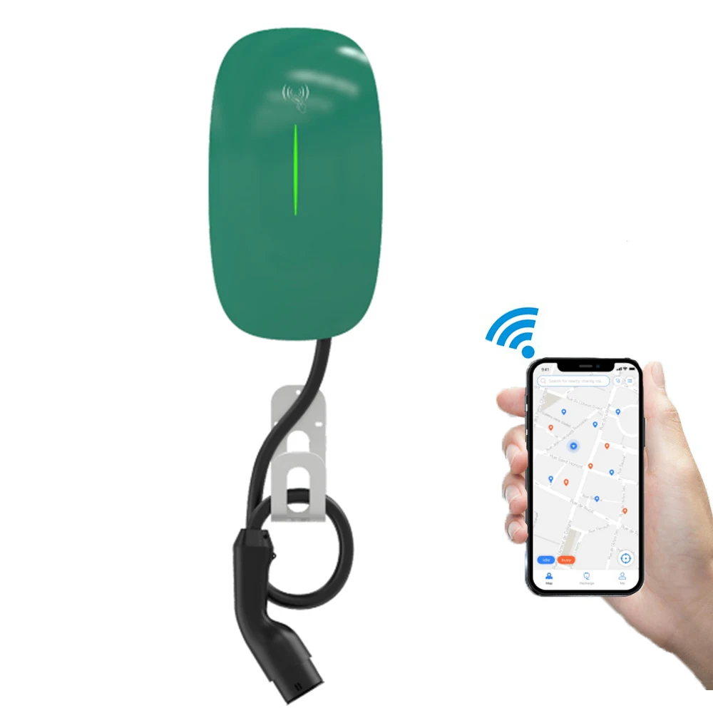 Type 2 New Energy Vehicle Parts & Accessories Wall-mounted 16A EV Charging Station With Wifi / 4G / Ethernet