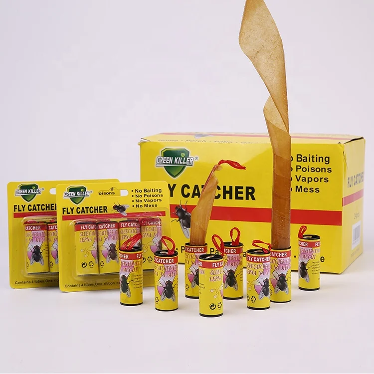 Fruit Fly Gnat Trap Killer Traps Paper Strips Sticky Hanging Fly Tape Catcher Ribbon