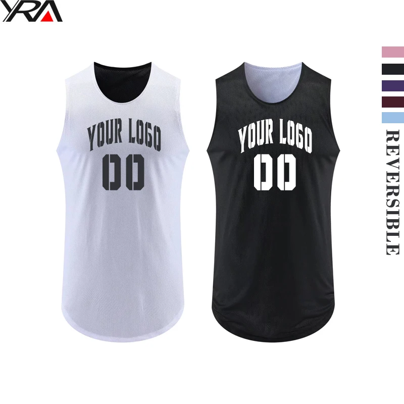 double side wear reversible jerseys basketball without shorts bottoms custom color black and white pink jersey basketball