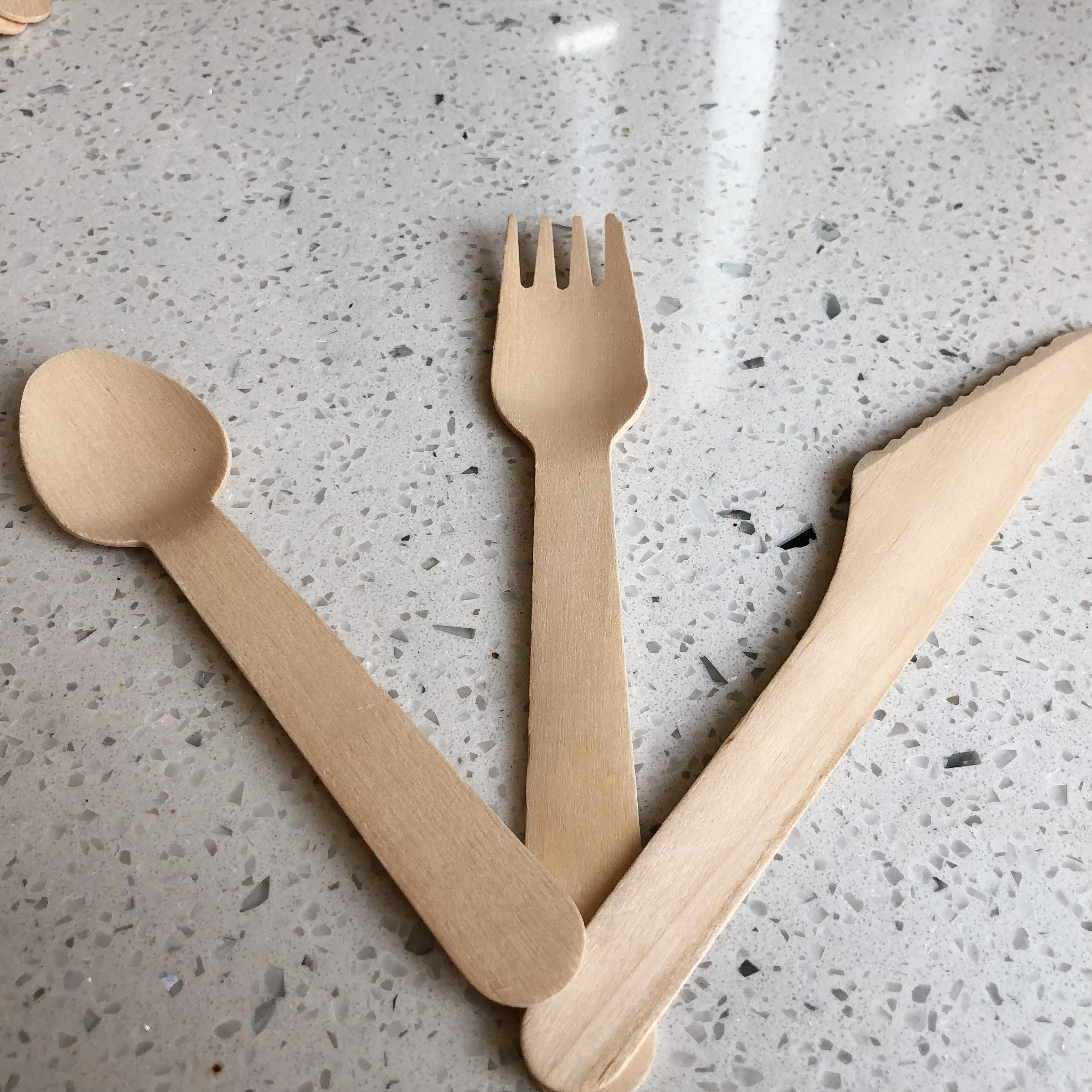 Eco-friendly Kitchen Accessories Wholesale Wooden Strong Knife Fork Spoons For Food dalian daylight wood
