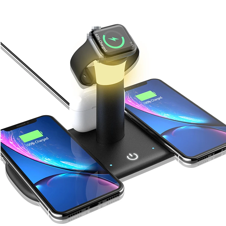 Сетевое зарядное устройство Usb 3 в 1 защита от перенапряжения и перегрузки по току Pd 0 Type-C 7 5 Вт Беспроводная зарядка с ночным