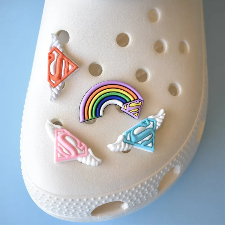 movies cartoon Characters Soft Pvc Shoe Charms Accessories Custom superman bat man Wholesale for shoes charms