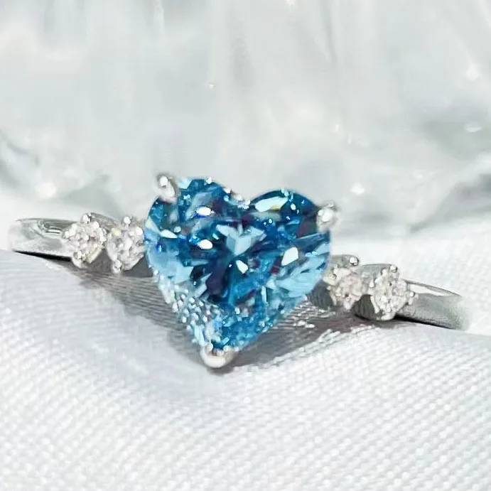ZKZ jewelry custom loose vvs CVD diamonds india igi certified gia certified hpgt blue diamond ring