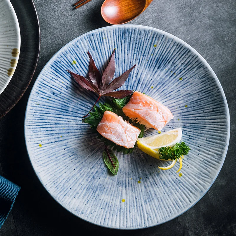 Restaurant Durable Multi Style Ceramic Plates Minimalistic Hand Painted Dinner Dishes