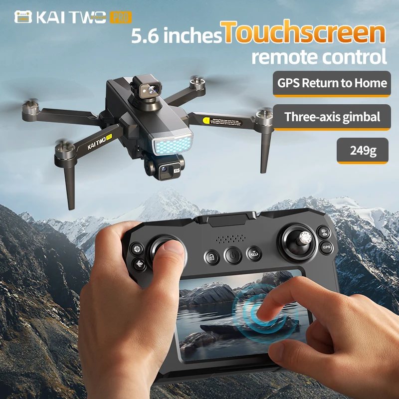 KAI2 Drone 3-Axis PTZ 4K HD Dual Camera GPS 5G WIFI RC FPV Dron Laser 360° Obstacle Avoidance Brushless Motor Quadcopter
