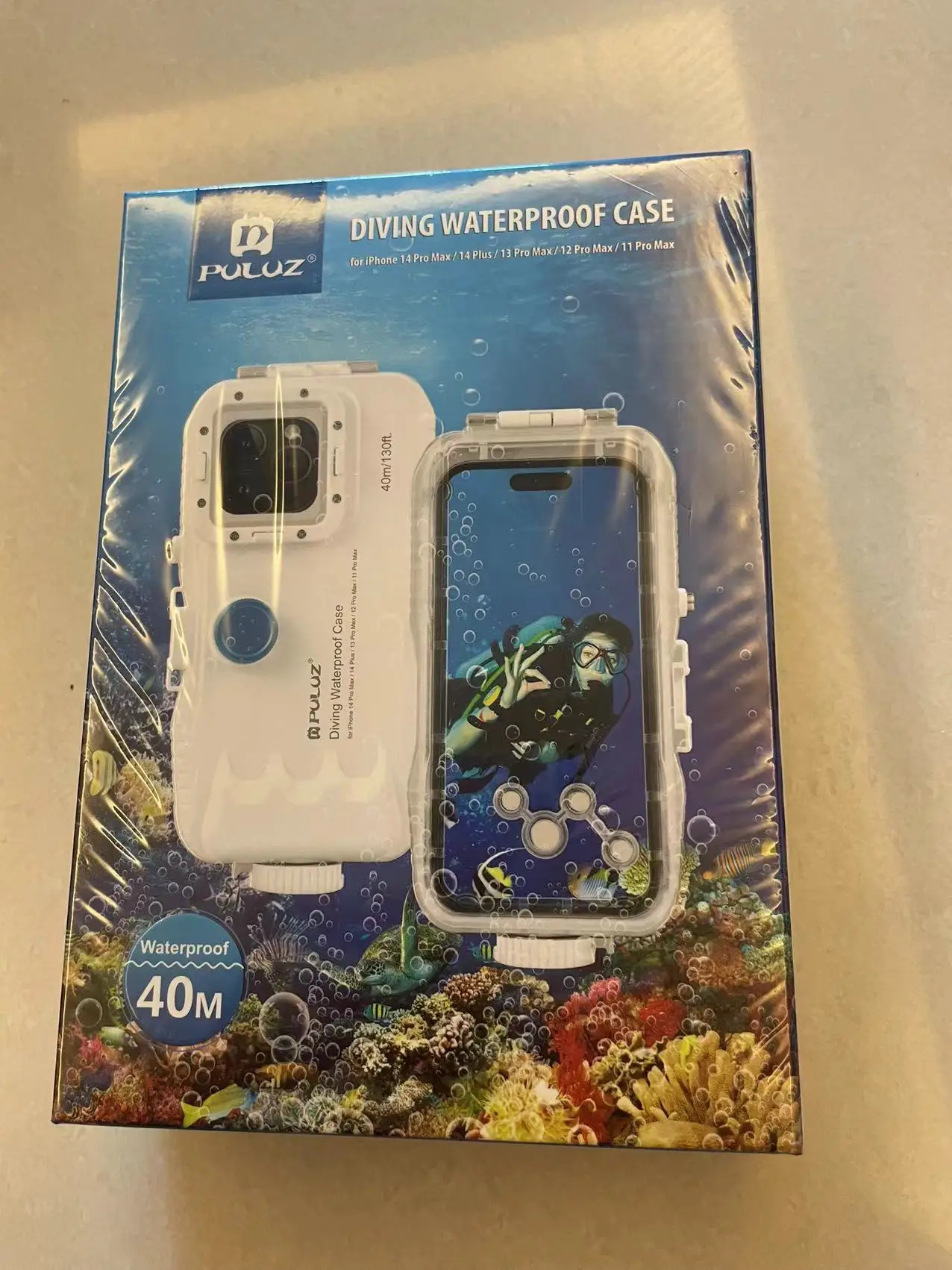 SinoDiving 2024 For IPhone 14 Plus 14 13 12 11 Pro Max 40m 130ft Phone Underwater Housing Cover Waterproof Phone Diving Case