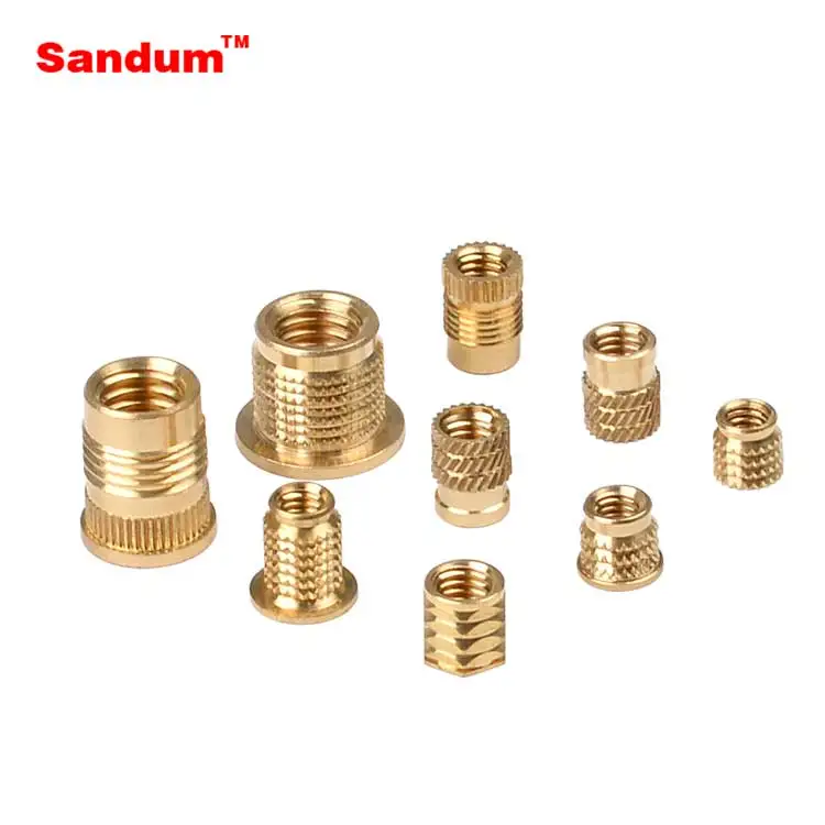 Customized Materials Brass Carbon Steel Aluminum SUS Knurled Limiter Press-in Knurled Bush with Flange for plastic