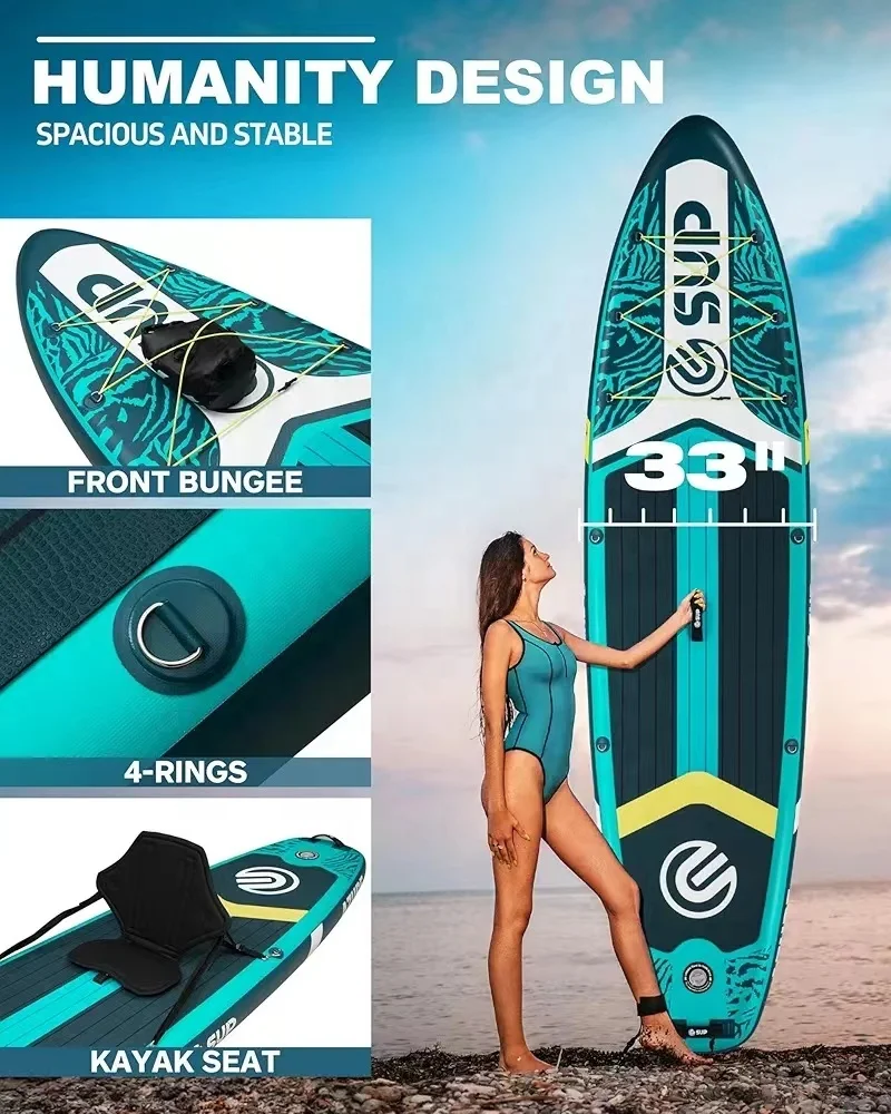 Unisex Inflatable stand up board  Fishing Paddleboard Can Use Kayak Sup Seat Ocean Waters  Wholesale Price paddle bord