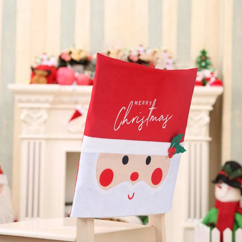 Merry Christmas Chair Cover Luminous LED Light Chair Back Cover Xmas Christmas Decorations For Home