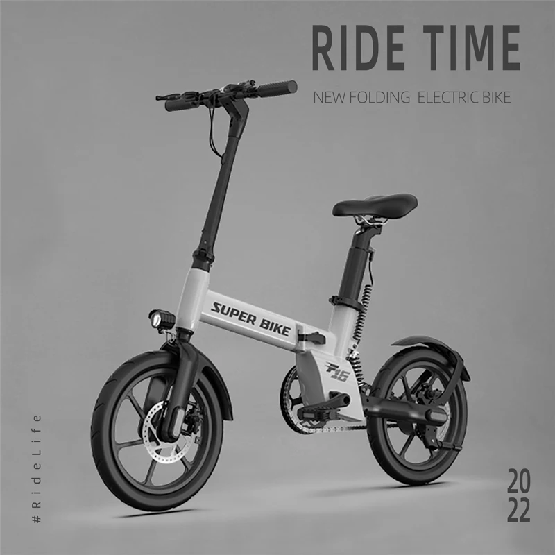 Super Light Aluminum Frame 16inch Folding Electric Bike 350W 36V Brushless Motor  Disc Brake Foldable City Electric Bike