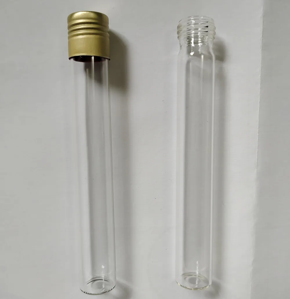20ml 16x150mm glass test tube with gold aluminum cap