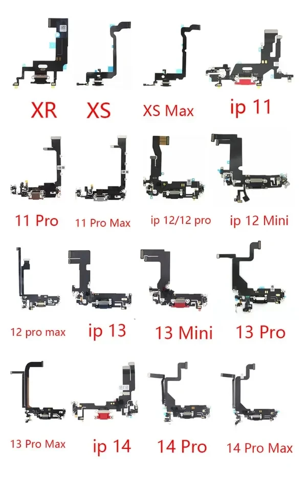Phone Spare Parts For iPhone 6 6S 6SP 7 8 SE2 X XR XS 11 Pro Max 12 mini 13 14 Pro Max Charging Port Dock connector Flex Cable