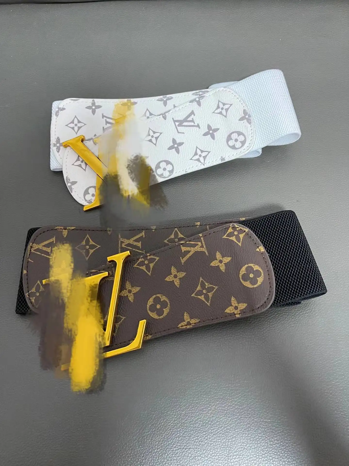 New letter CC GG brand logo design elastic waist belt women