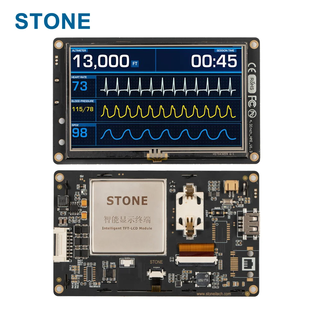 4.3 Inch 480*272 HMI Touch Panel TFT LCD Module with Controller board and High Resolution for Industrial Use