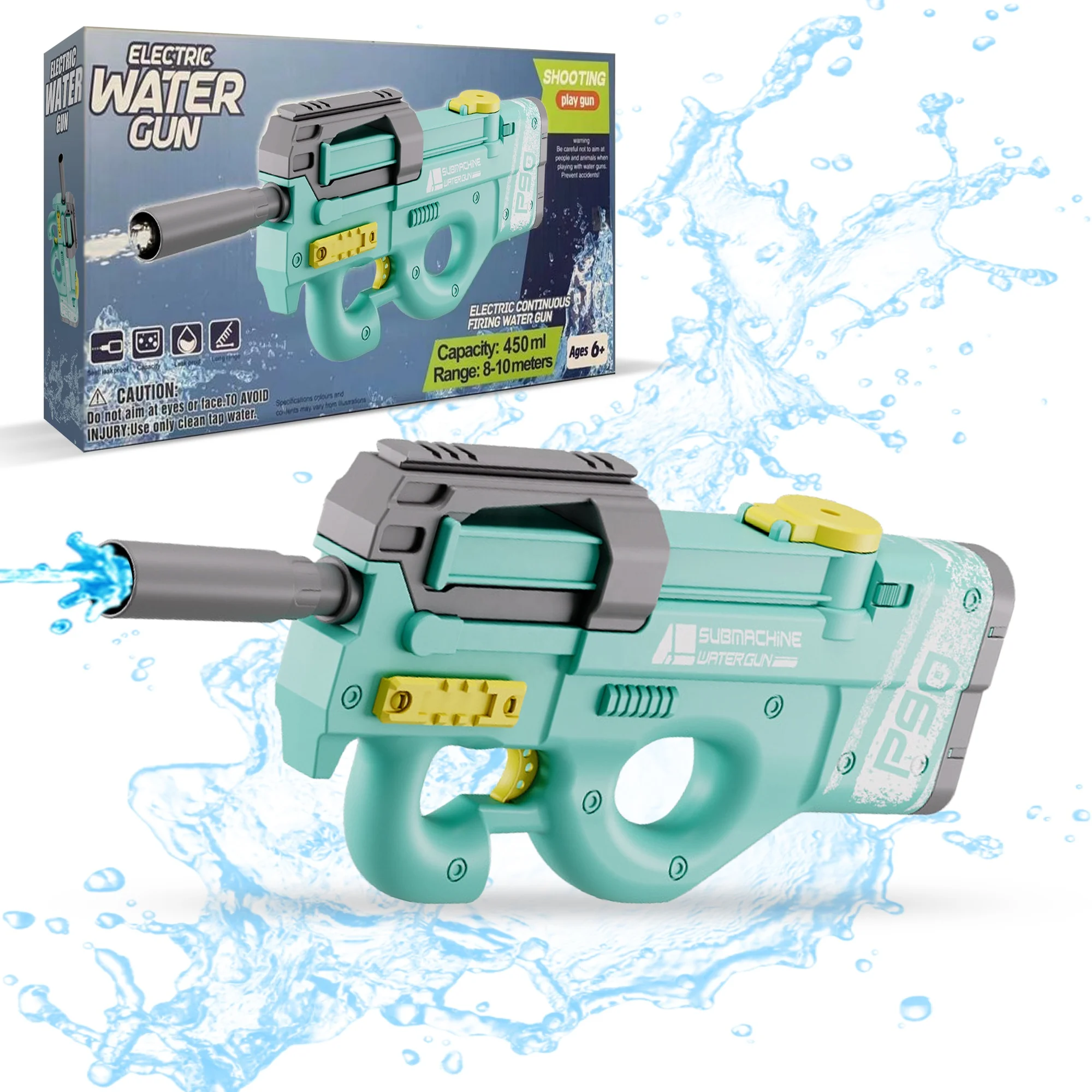 P90 submachine gun large capacity electric water gun high pressure continuous shooting children beach water game toys for Kids