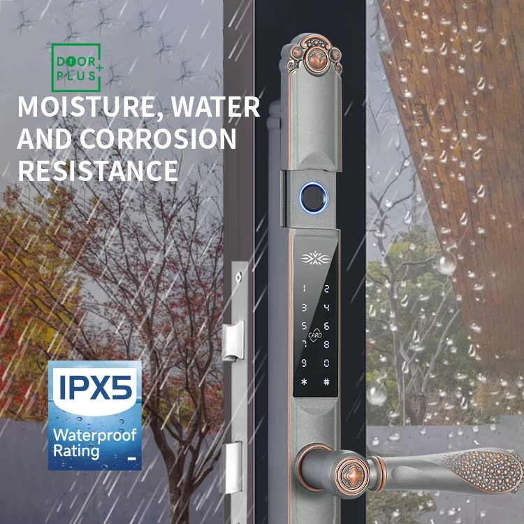 Doorplus Fingerprint Keyless Smart Door Handle Lock Tuya Lock Biometric Fingerprint Digital Keyless Entry Smart Door Lock