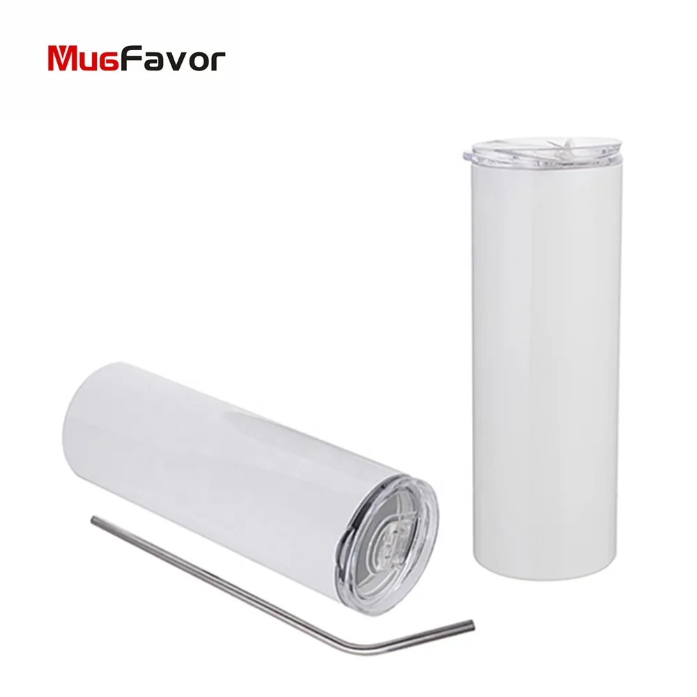 Amazon hot sale ready to ship sublimation tumbler 20 oz straight with straw stainless steel cup 20oz skinny tumbler MSS20T-YG