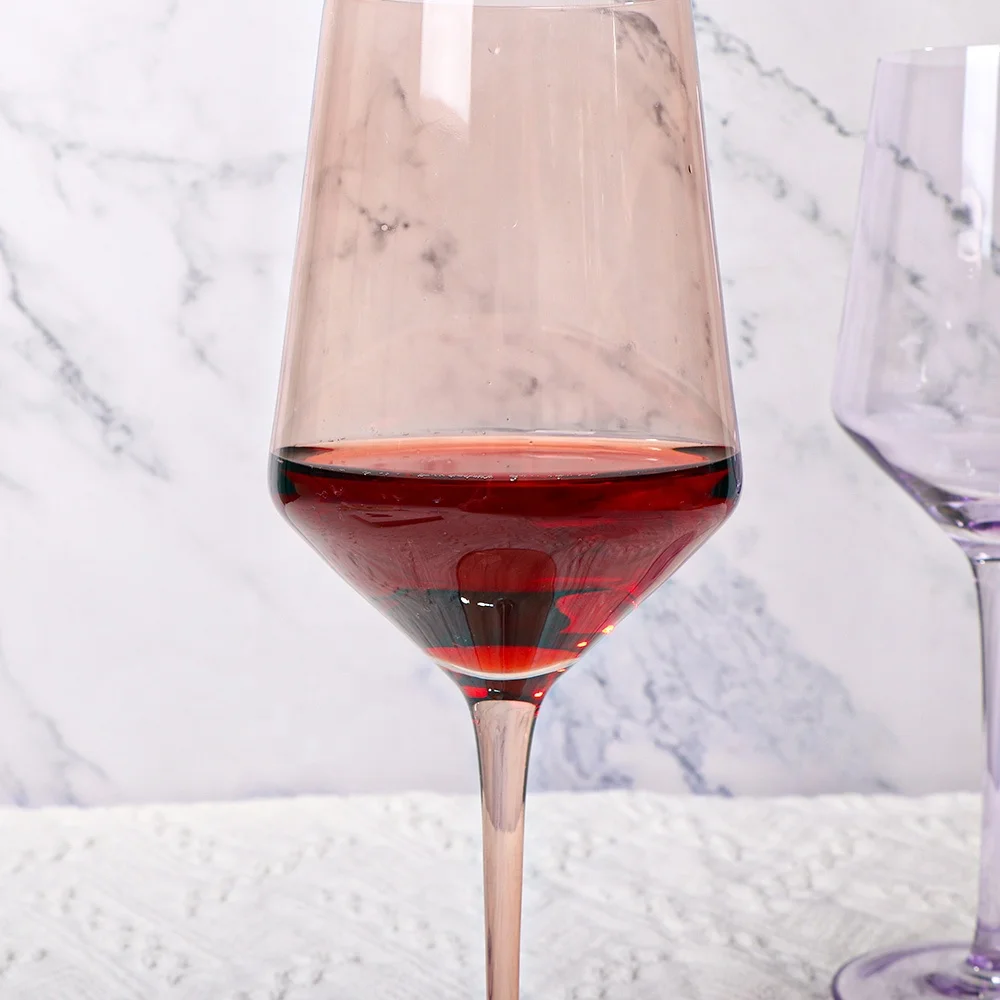 Telsen Pink Blue Purple Wedding Glassware Crystal Red Wine Glass