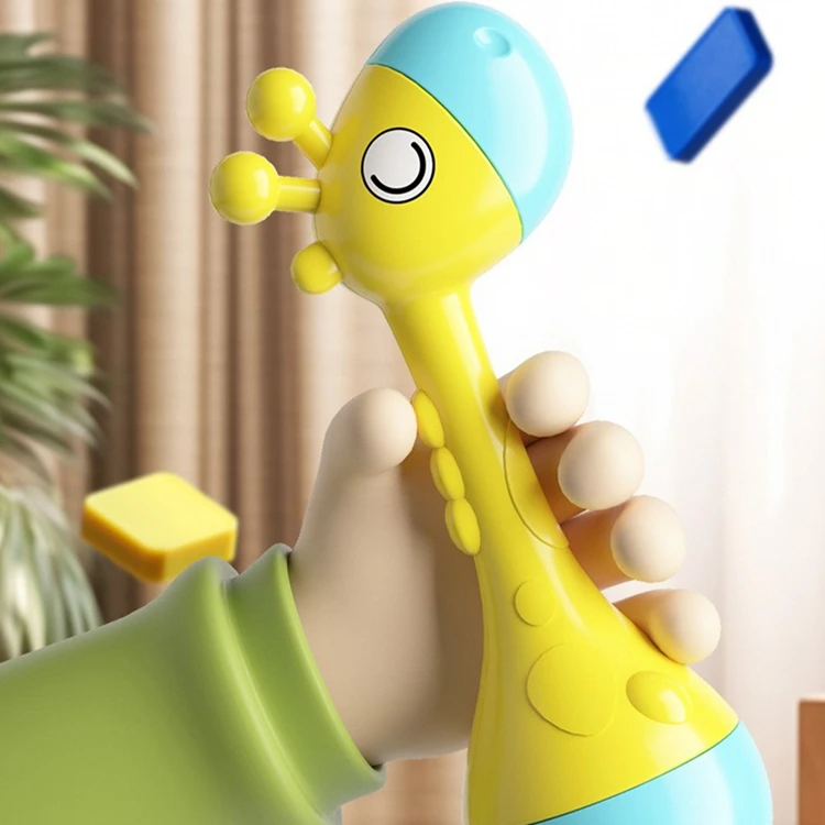 Baby shaking Rattle Toy sound hearing teething plastic cartoon giraffe Maracas sand hammer toy