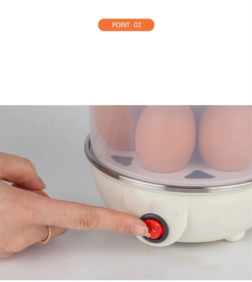 Automatic Mini Egg Cooker Machine Electric Stainless Steel Boiler Deluxe Rapid Egg Cooker