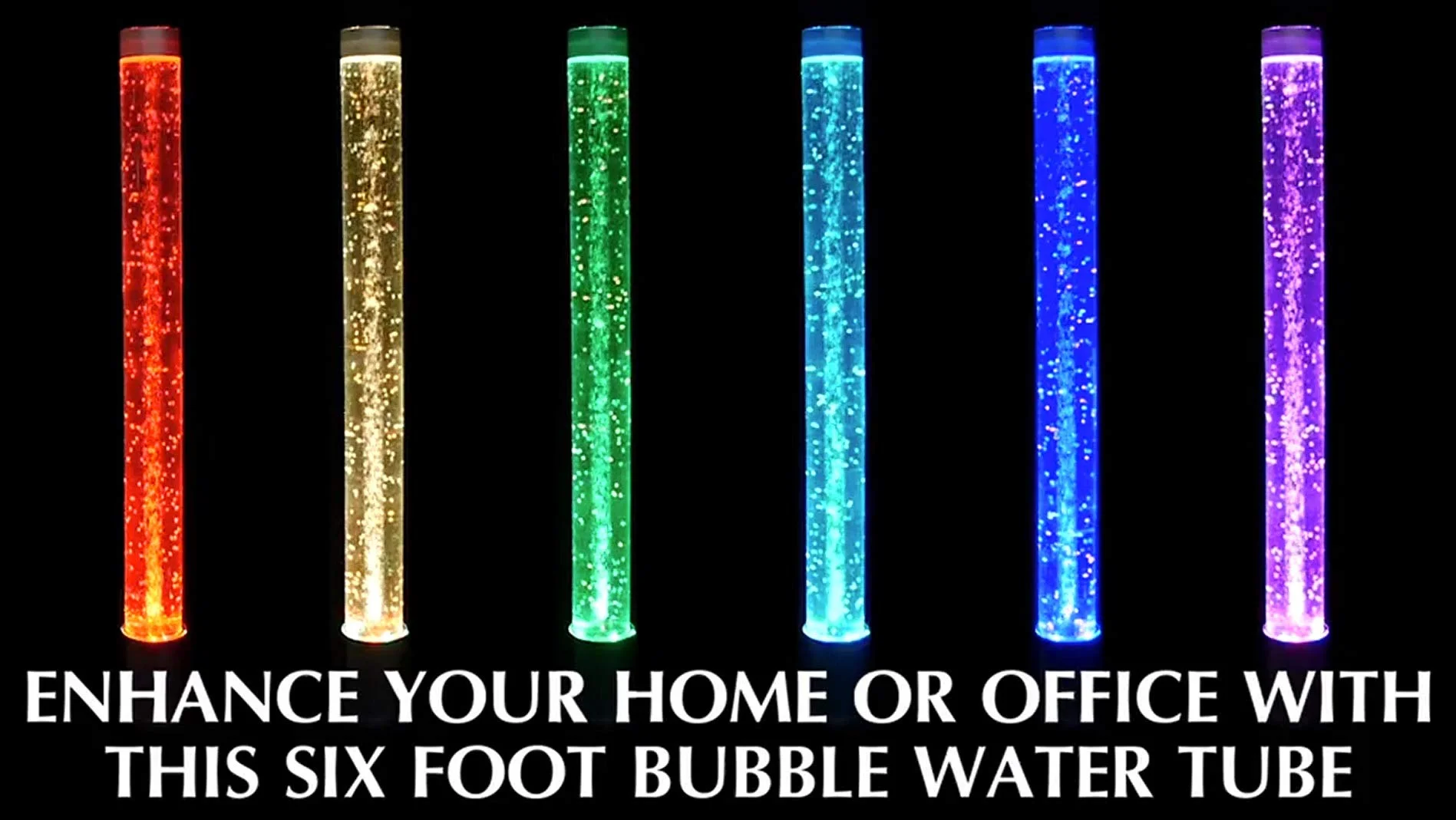 Sensory Bubble Tube  6 Foot Bead Water Tower Color Changing Floor Lamp APP Controlled Calming Effect