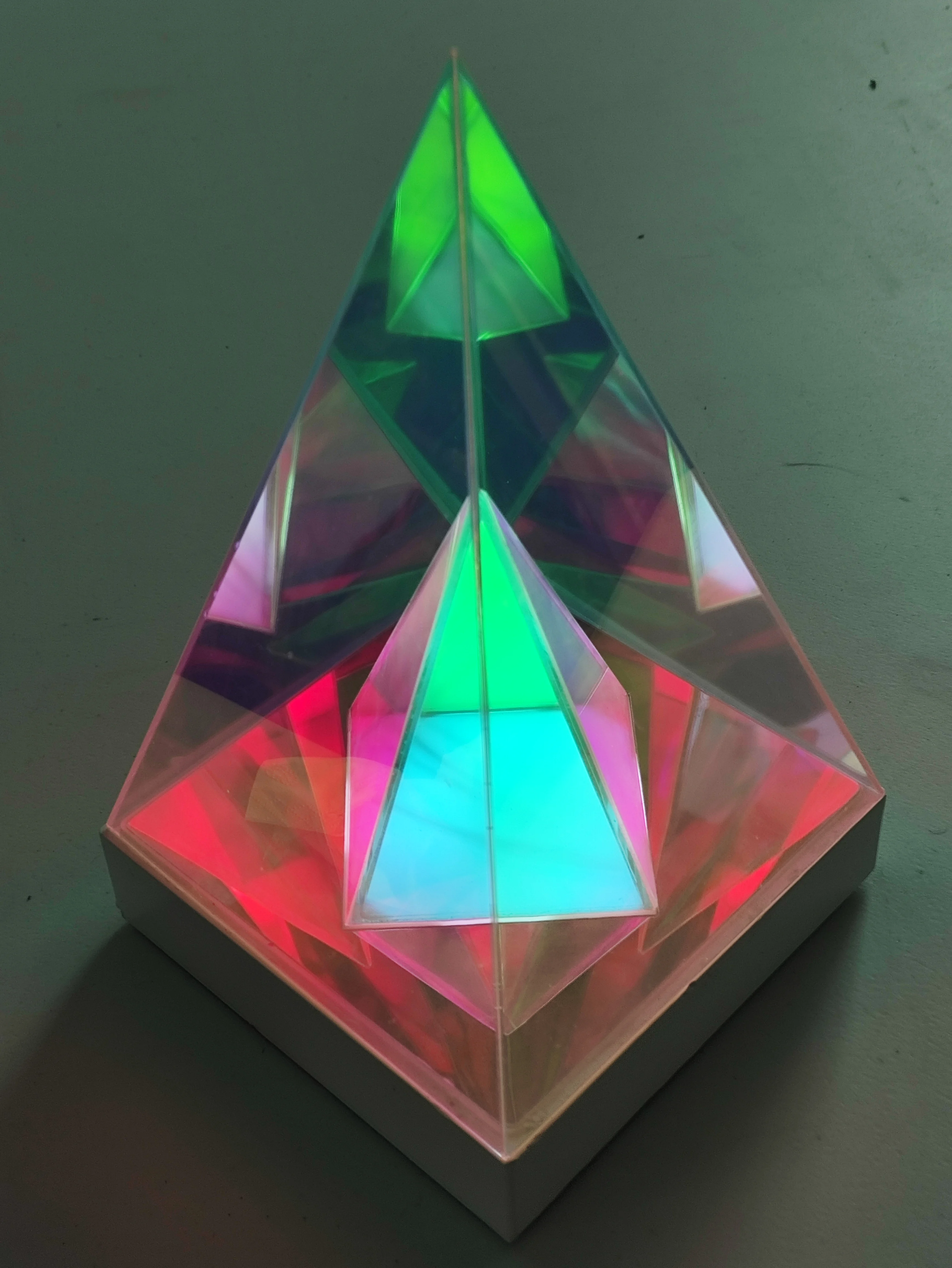 Acrylic desktop creative atmosphere light pyramid decoration nightlight bedroom decorative lamp
