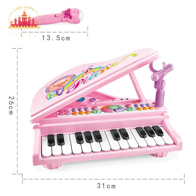 2023 High quality pink musical toys plastic electronic piano toy for children SL07A014