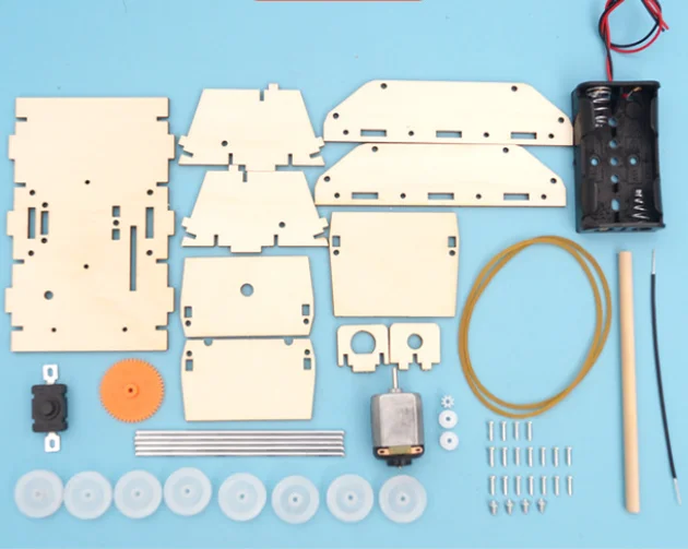 C-25 Tanque electrico de madera para estudiantes Sealand de escuela juguetes de aprendizaje hechos a mano DIY