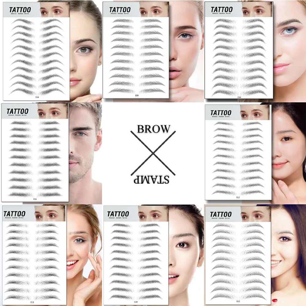 3D Disposable Simulation Brow Stamp Transfer Temporary Eyebrow Tattoo Sticker For Microblading Training