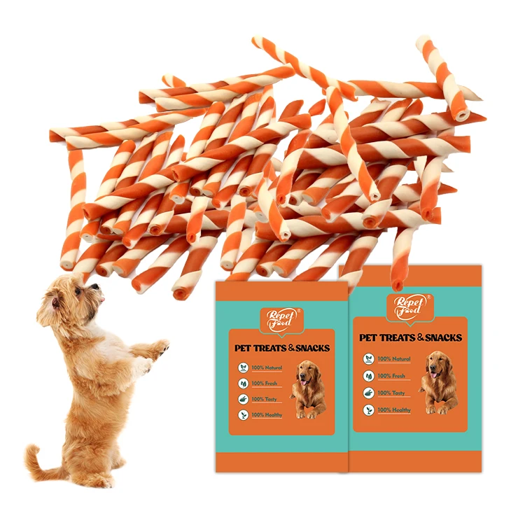 Chews Bully Sticks Dog Pet Dental Food Dog Chew Treats Natural Flavor White Rawhide Twist Sticks