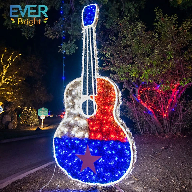 3D Christmas Motif LED Lighting Lamp PVC Musical Instrument Shape Landscape Decoration for Weddings and Halloween Parties
