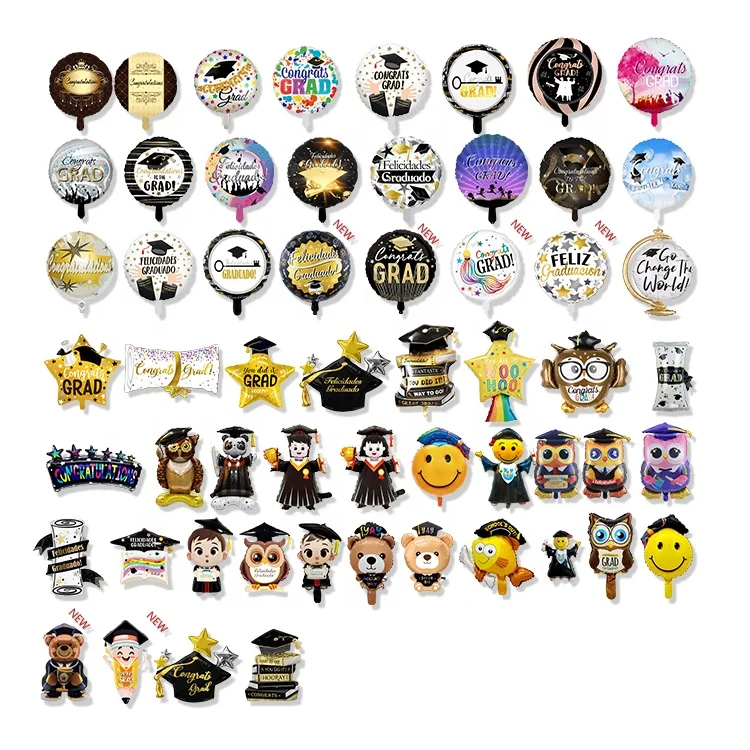 Hot Sale Aluminum Film Mylar Ballons Globos Celebration Party Helium Foil Graduation Balloon Set Bunch