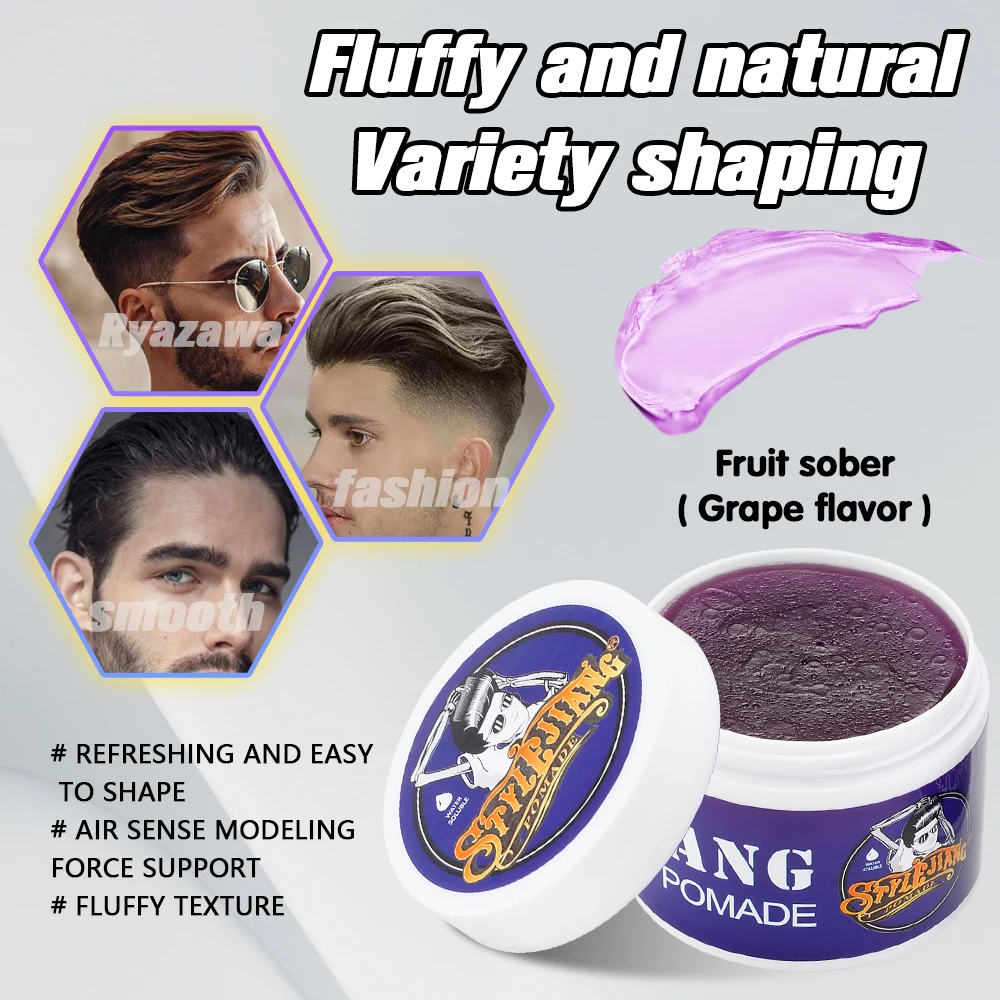 Hot Sale Medium Shine Water Based Hair Wax Pomade For Men Grooming Styling All Day Hold Colorful Edge Control