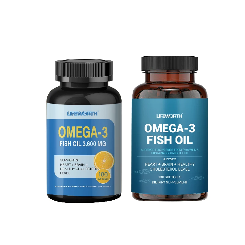 Lifeworth OEM vegan Omega 3 deep sea Fish Oil Softgel Capsule plus Probiotic hard Capsule 1050mg