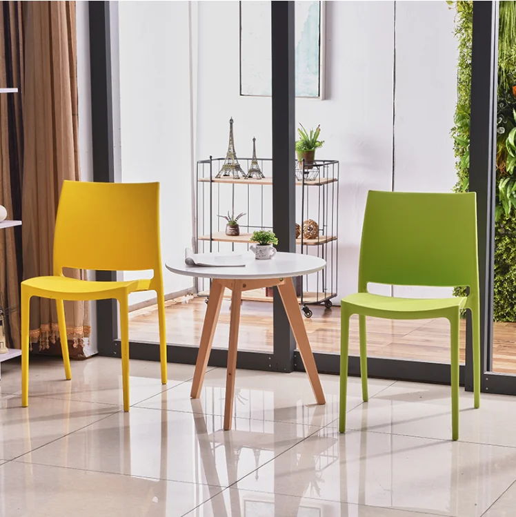 Simple plastic chair stackable thickening outdoor leisure chair dining chair