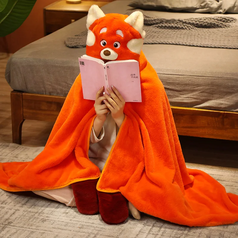 Red Fox with Tail ROLL-UP Custom Print Cloak Soft Stuffed Animals Toys Other Blankets Birthday Gifts Home Decor Plush Blanket