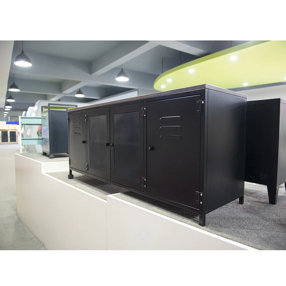 Metal Bedroom Living Room Furniture Black Dresser Chest of Drawer Steel Storage Cabinets