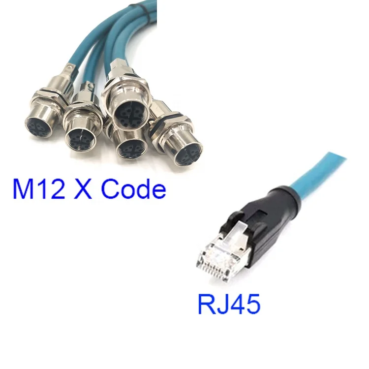 Разъем M12 8pin A-код X код для RJ45 Ethernet-разъем profinet кабель CAT5e промышленный Ethernet Ethercat